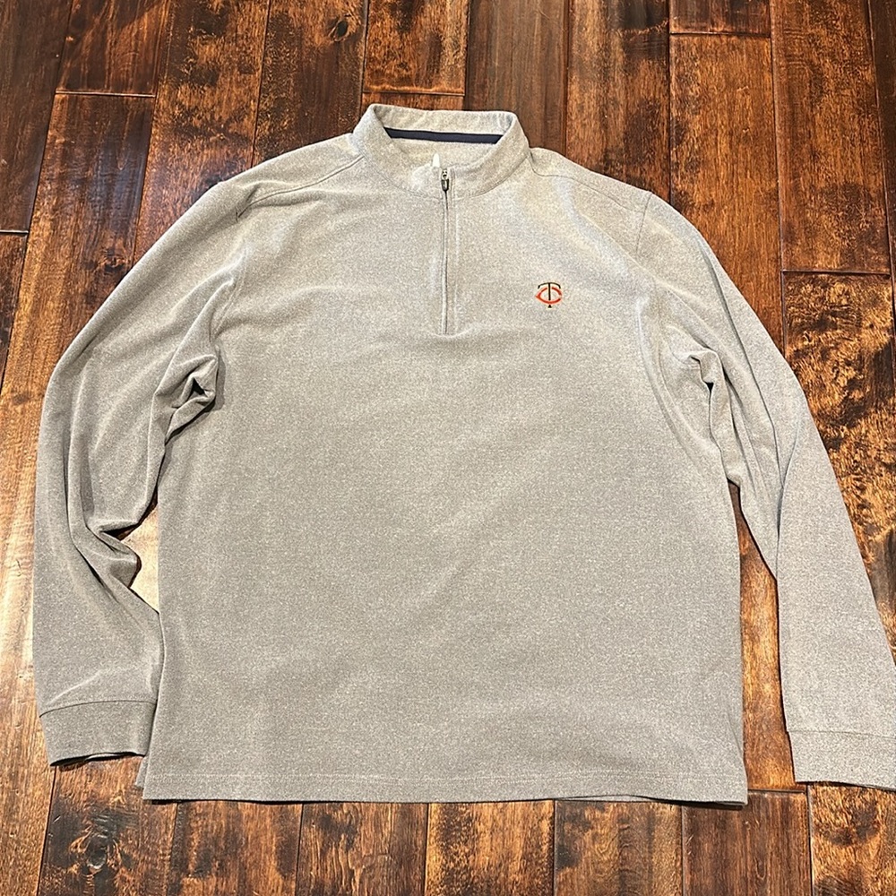 Johnnie-O Minnesota Twins Men’s Gray 1/4 Zip Pullover, XL - Picture 2 of 6
